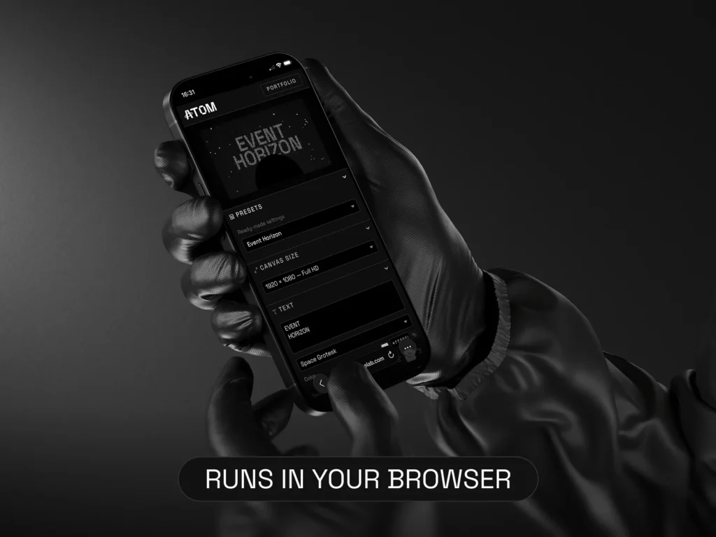 Runs in Browser - Atom App
